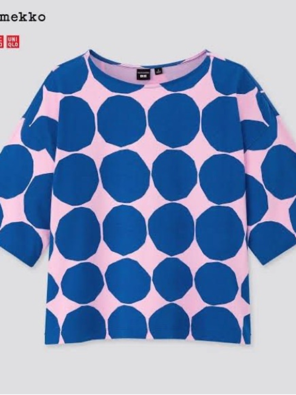 Marimekko x Uniqlo Limited Edition 2000 Pink and Blue Kivet Spot Print Top L